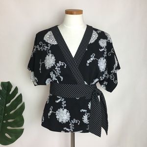 Floral wrap blouse